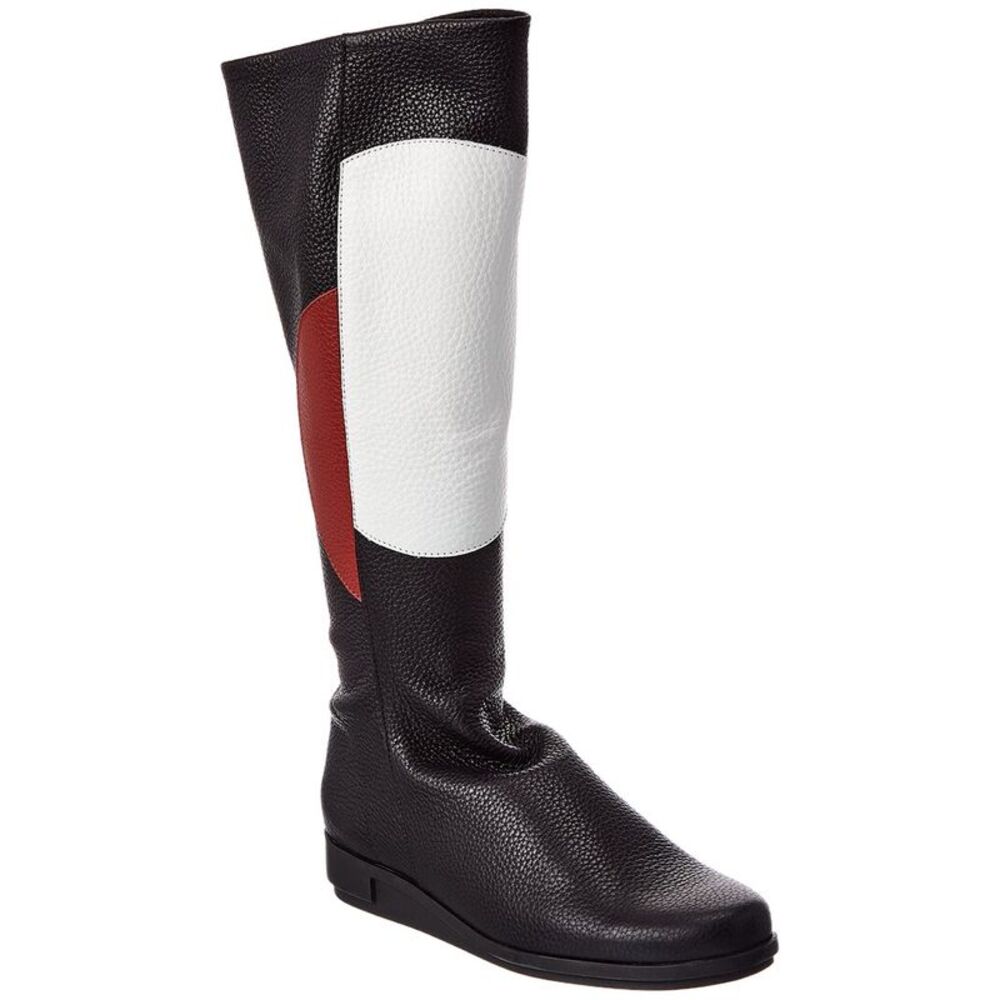 Arche Dayuna Leather Knee-High Boot, Black